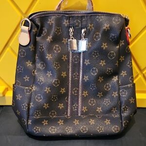 Stylish Brown and Gold Women's Backpack